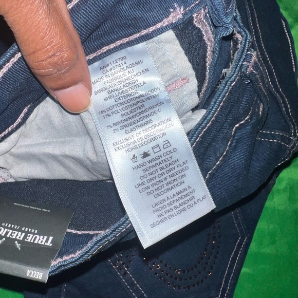 NWT Women's True Religion Becca Mid Rise Boot Cut Dark Blue Jeans size 28 - Picture 7 of 14